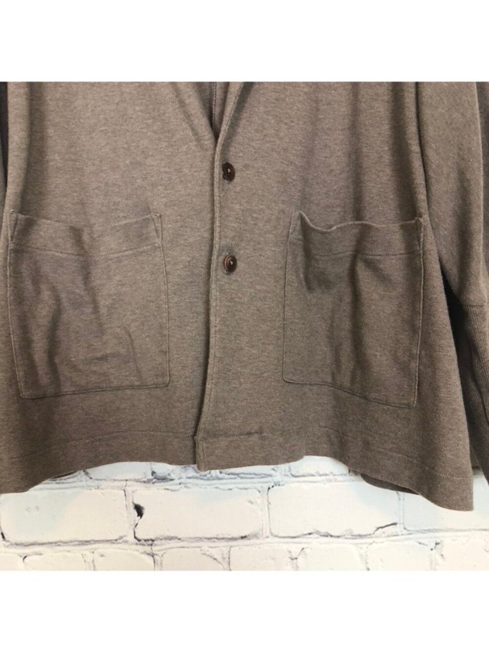 Pact Organic Cotton Airplane Relaxed Blazer Size L Taupe Brown - Picture 4 of 7